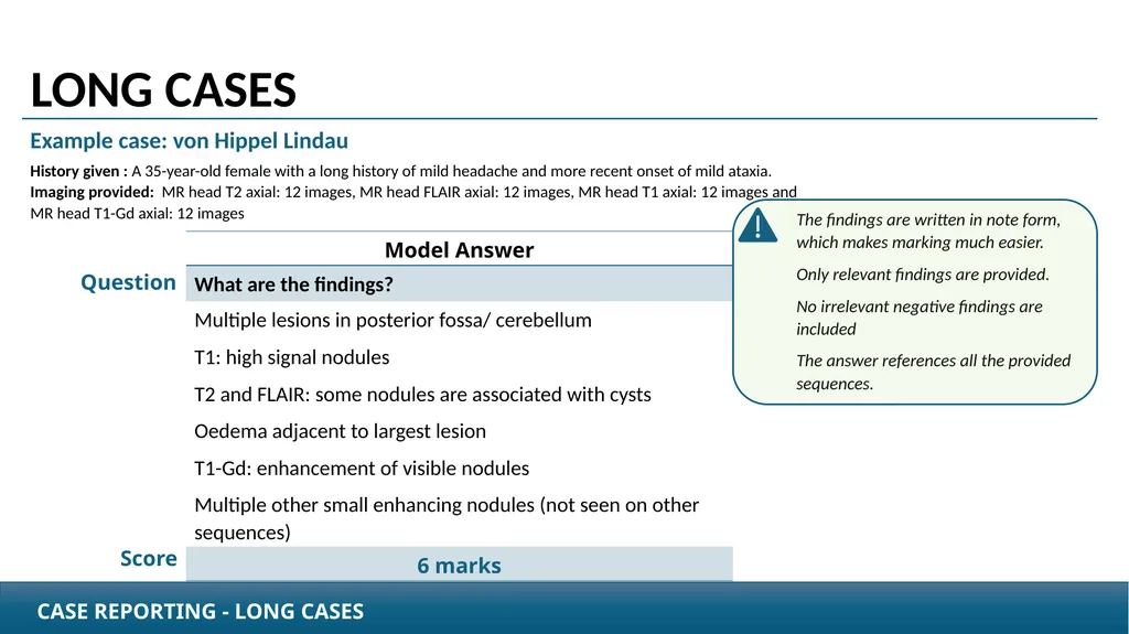 Case Reporting examination questions How to - slide 18 of 25