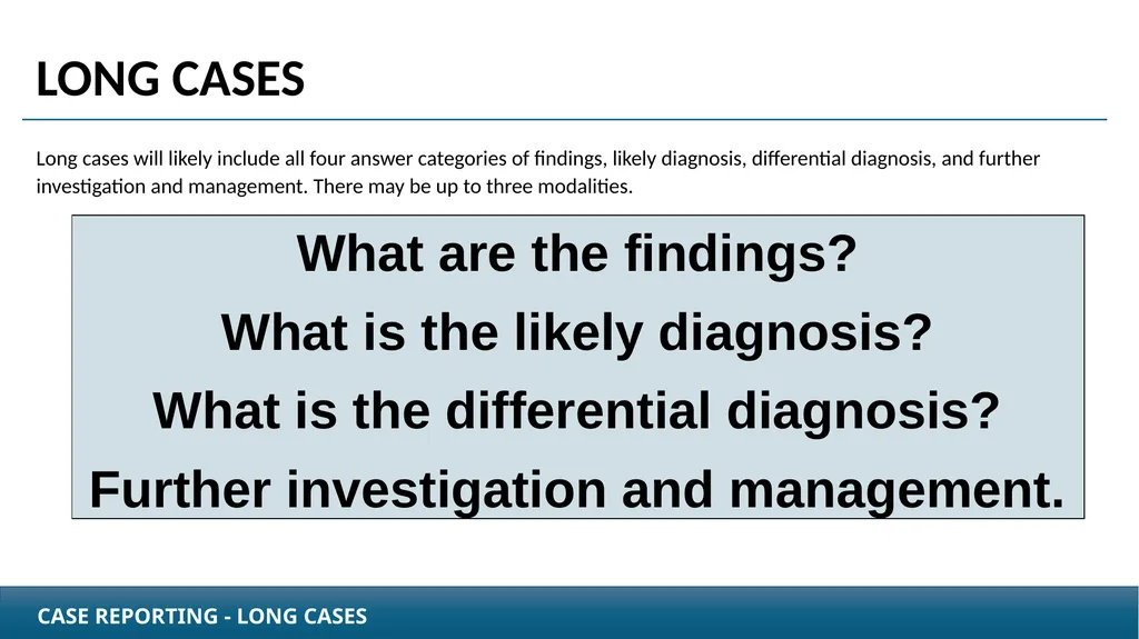 Case Reporting examination questions How to - slide 15 of 25