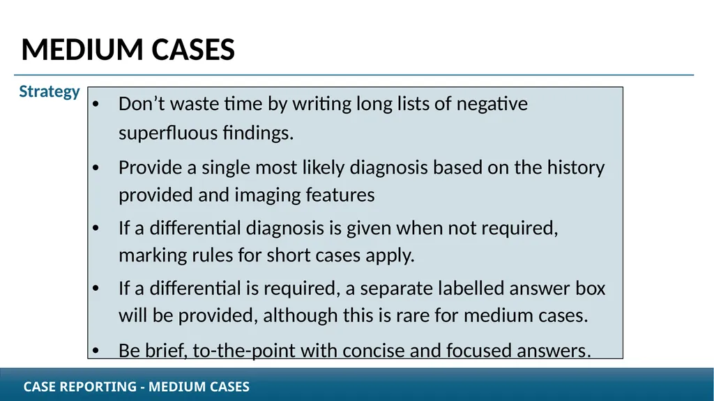 Case Reporting examination questions How to - slide 10 of 25