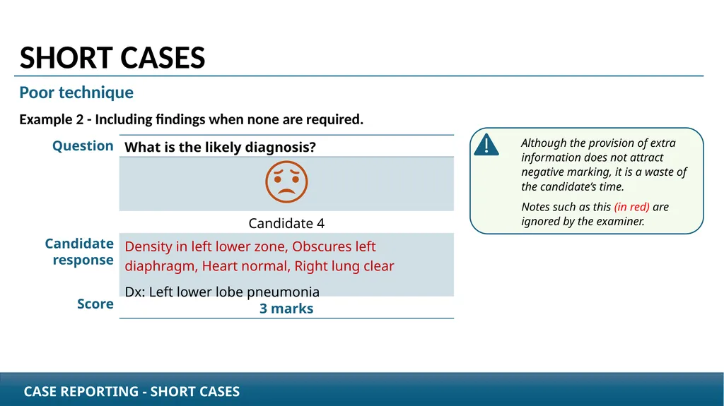 Case Reporting examination questions How to - slide 8 of 25