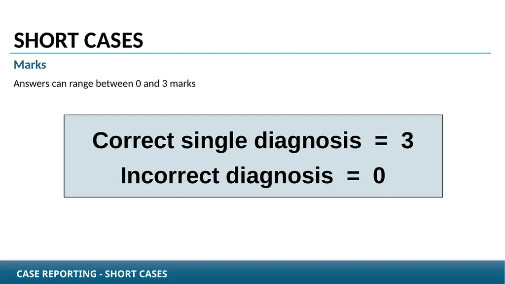 Case Reporting examination questions How to - slide 6 of 25