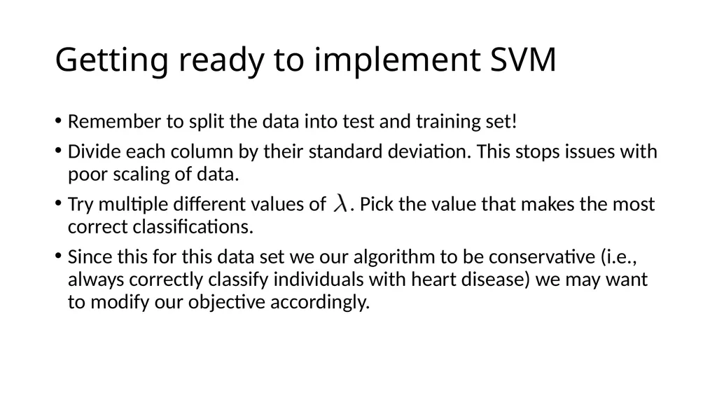 Support Vector Machines: A case study in quadratic - slide 20 of 20