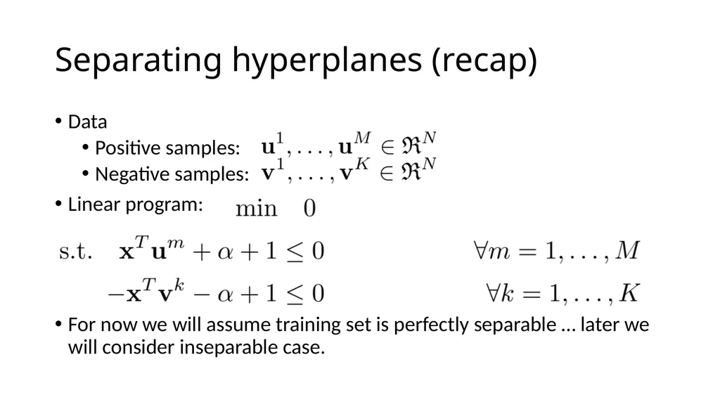 Support Vector Machines: A case study in quadratic - slide 7 of 20