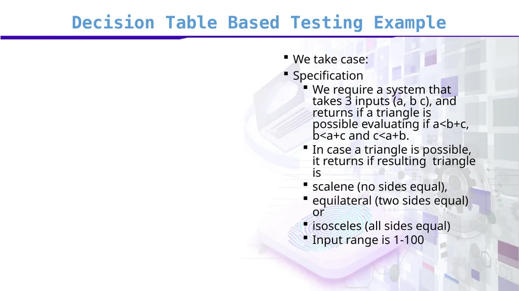 Software Verification and Validation Lecture No. 9 - slide 77 of 81