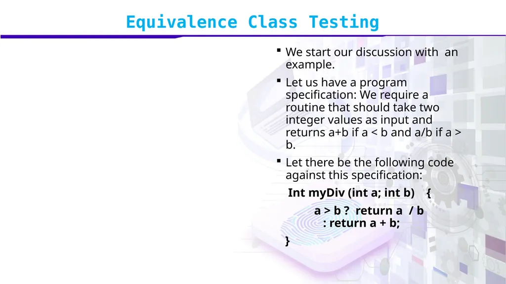 Software Verification and Validation Lecture No. 9 - slide 51 of 81