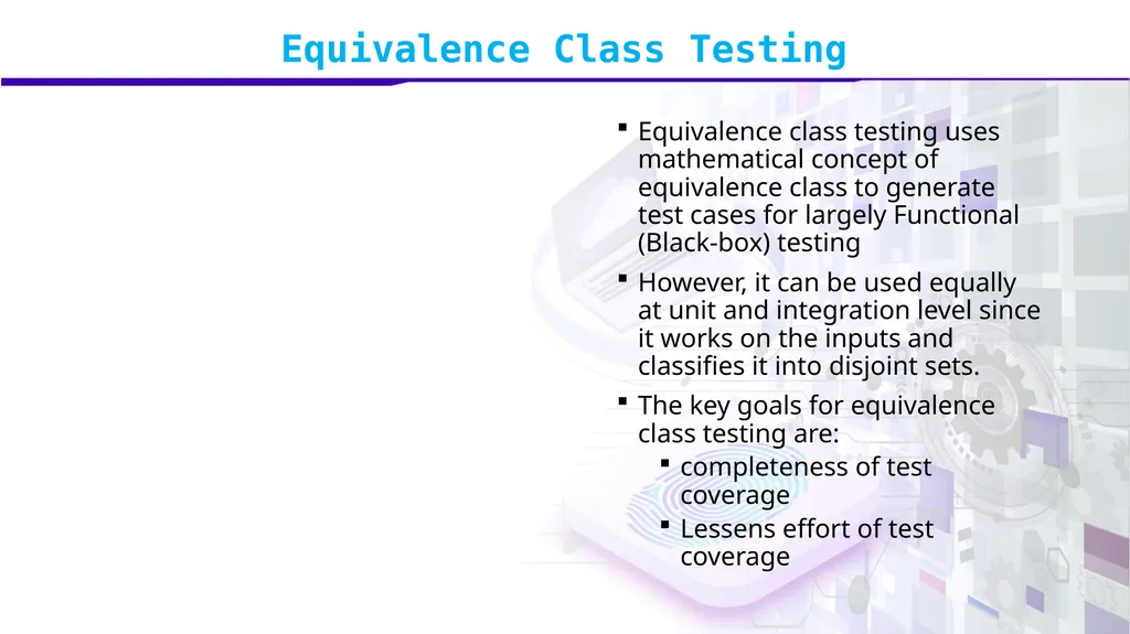 Software Verification and Validation Lecture No. 9 - slide 53 of 81