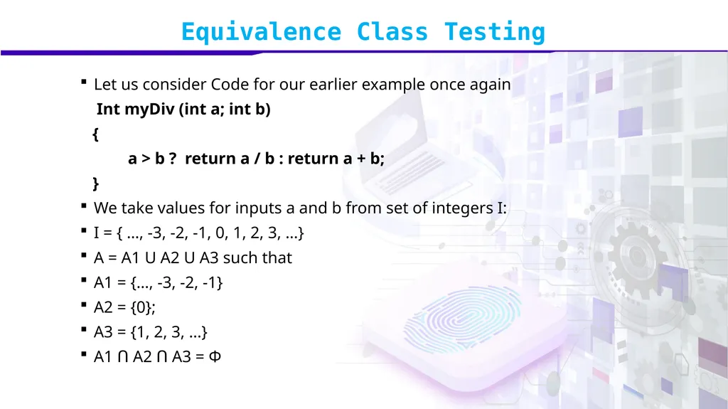 Software Verification and Validation Lecture No. 9 - slide 55 of 81