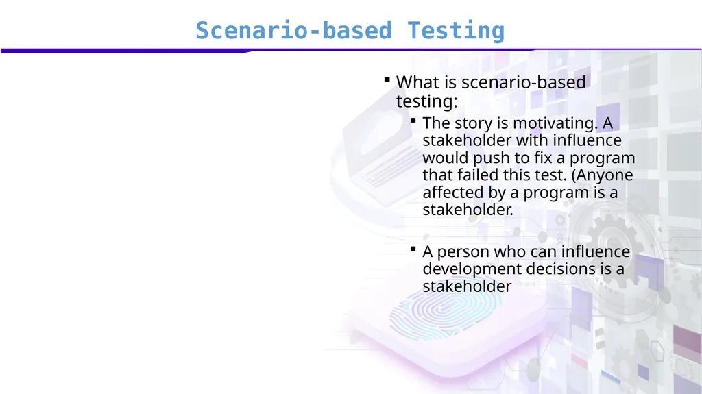 Software Verification and Validation Lecture No. 9 - slide 14 of 81