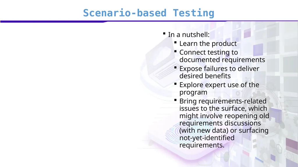 Software Verification and Validation Lecture No. 9 - slide 16 of 81