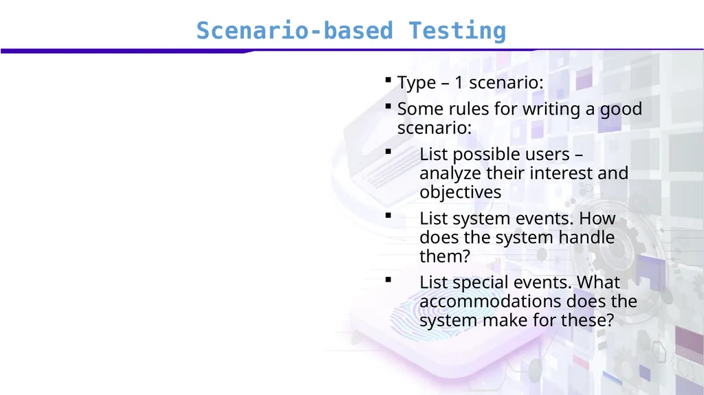Software Verification and Validation Lecture No. 9 - slide 19 of 81