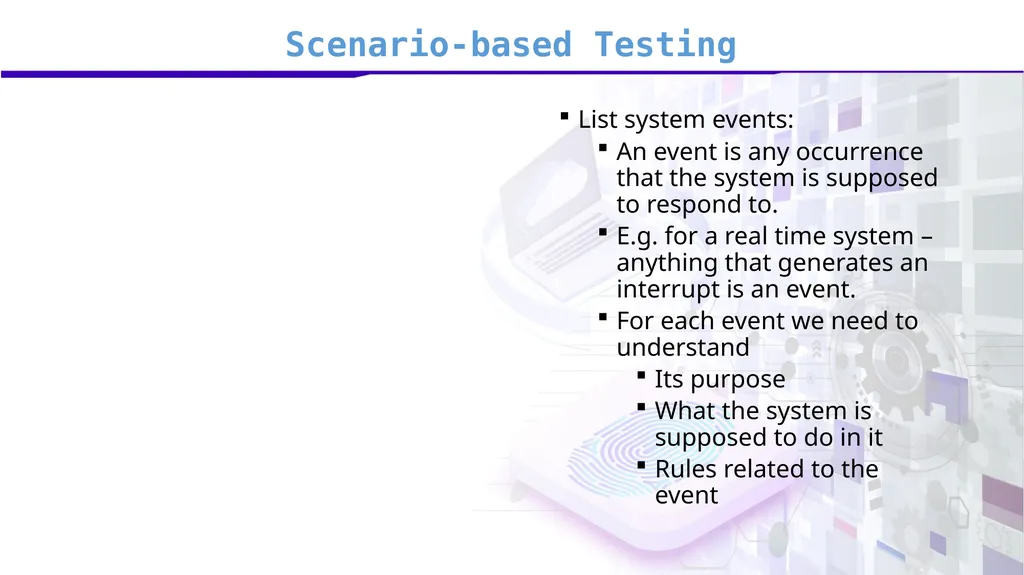 Software Verification and Validation Lecture No. 9 - slide 23 of 81