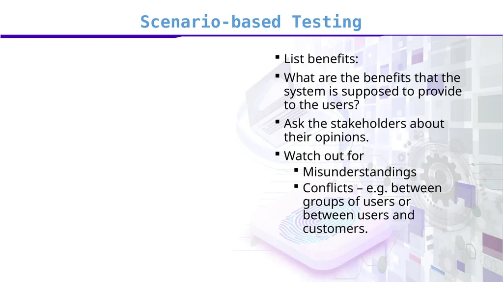Software Verification and Validation Lecture No. 9 - slide 25 of 81