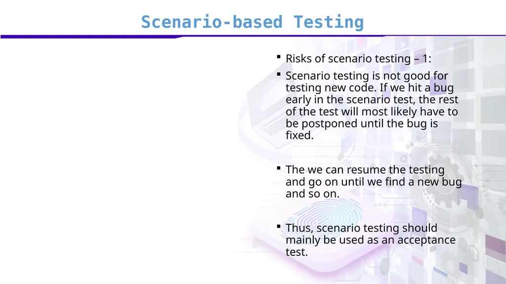 Software Verification and Validation Lecture No. 9 - slide 29 of 81