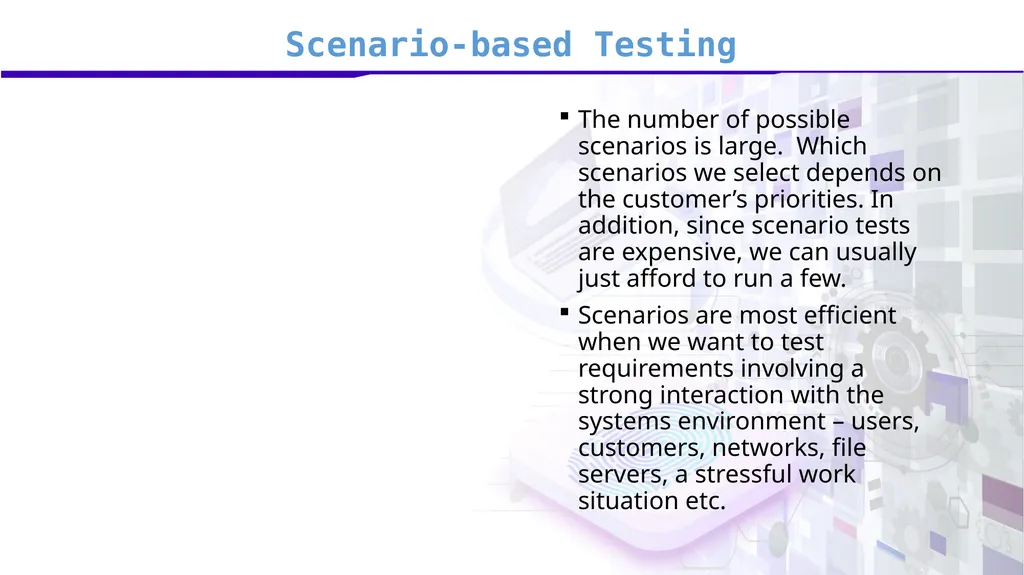 Software Verification and Validation Lecture No. 9 - slide 35 of 81