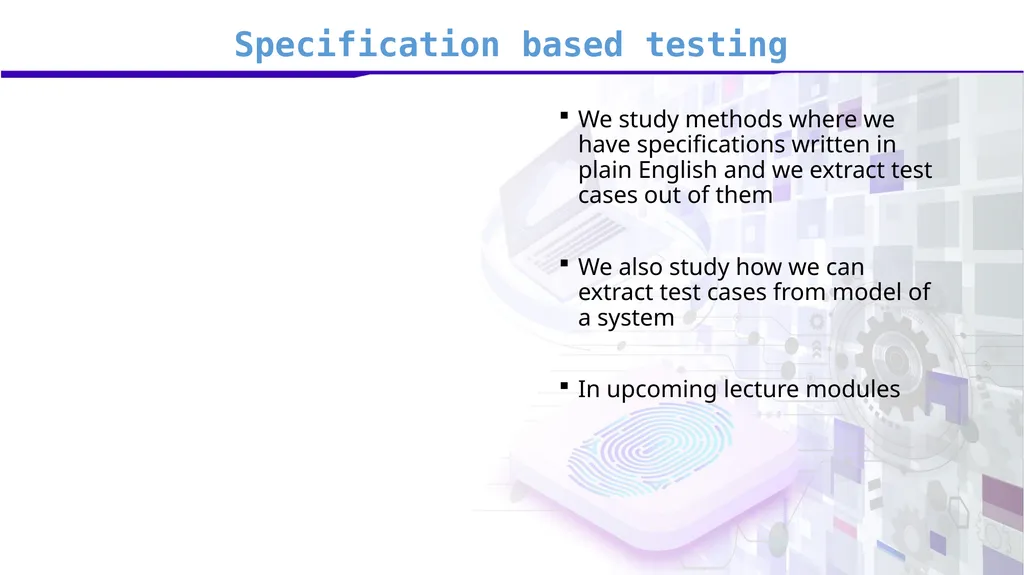 Software Verification and Validation Lecture No. 9 - slide 11 of 81