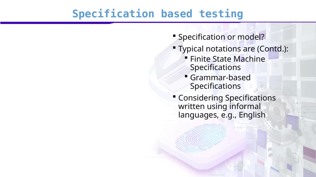 Software Verification and Validation Lecture No. 9 - slide 4 of 81