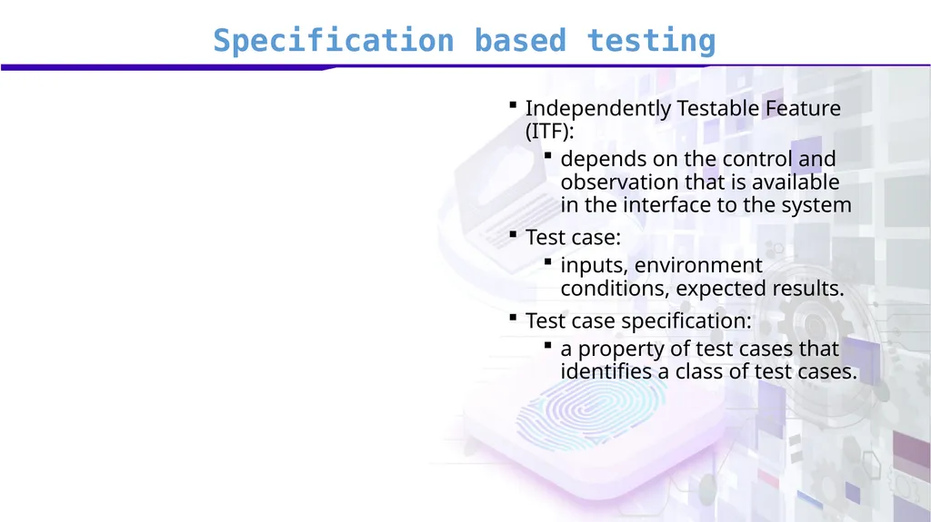 Software Verification and Validation Lecture No. 9 - slide 5 of 81