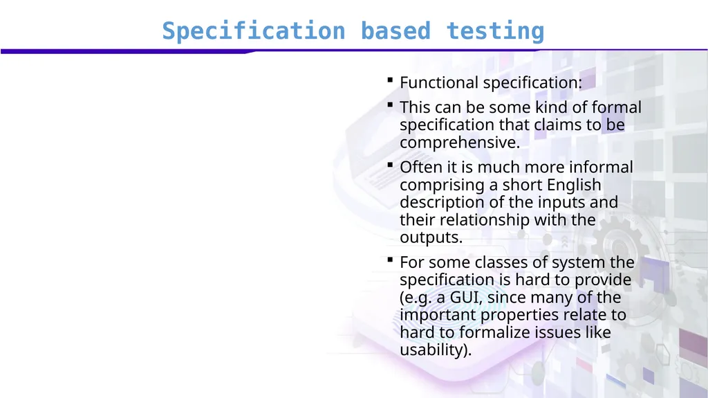Software Verification and Validation Lecture No. 9 - slide 6 of 81