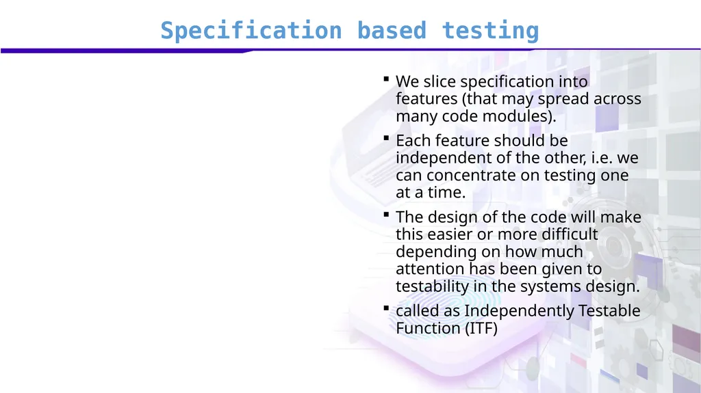 Software Verification and Validation Lecture No. 9 - slide 8 of 81