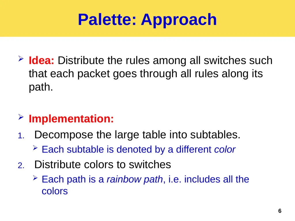 Palette: Distributing Tables in Software-Defined - slide 6 of 32