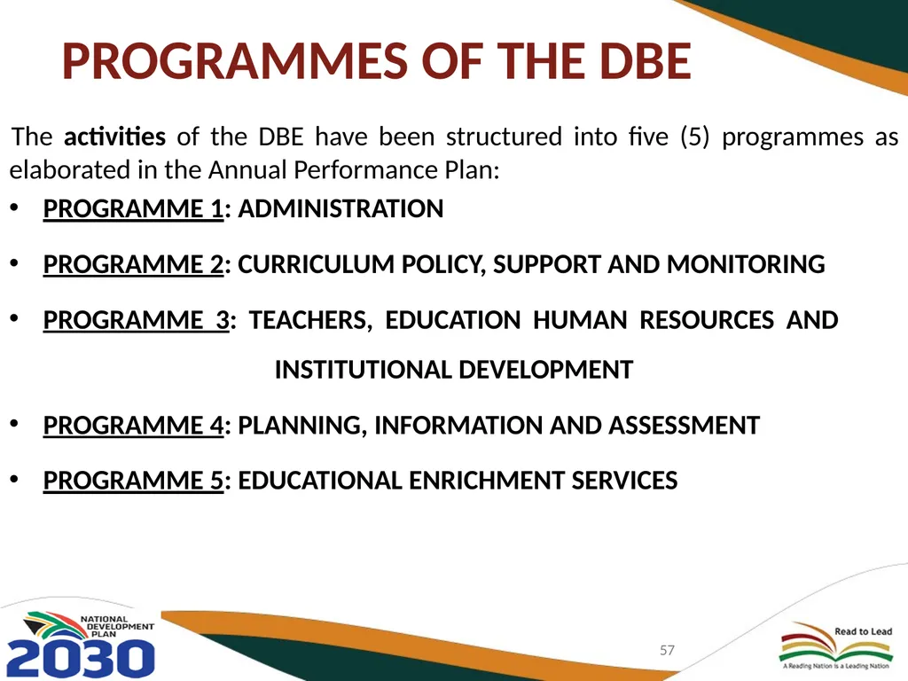 BASIC EDUCATION 2020/21-2024/25 STRATEGIC PLAN AND - slide 57 of 87