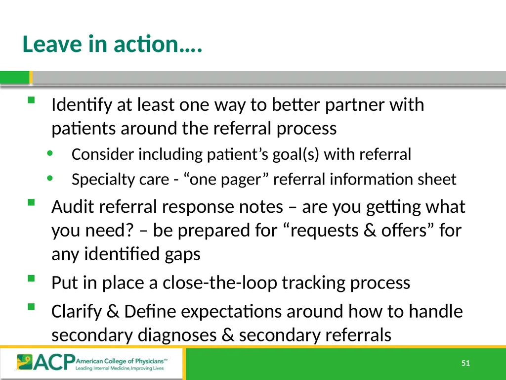 Connecting Care Ensuring Quality Referrals and - slide 51 of 52