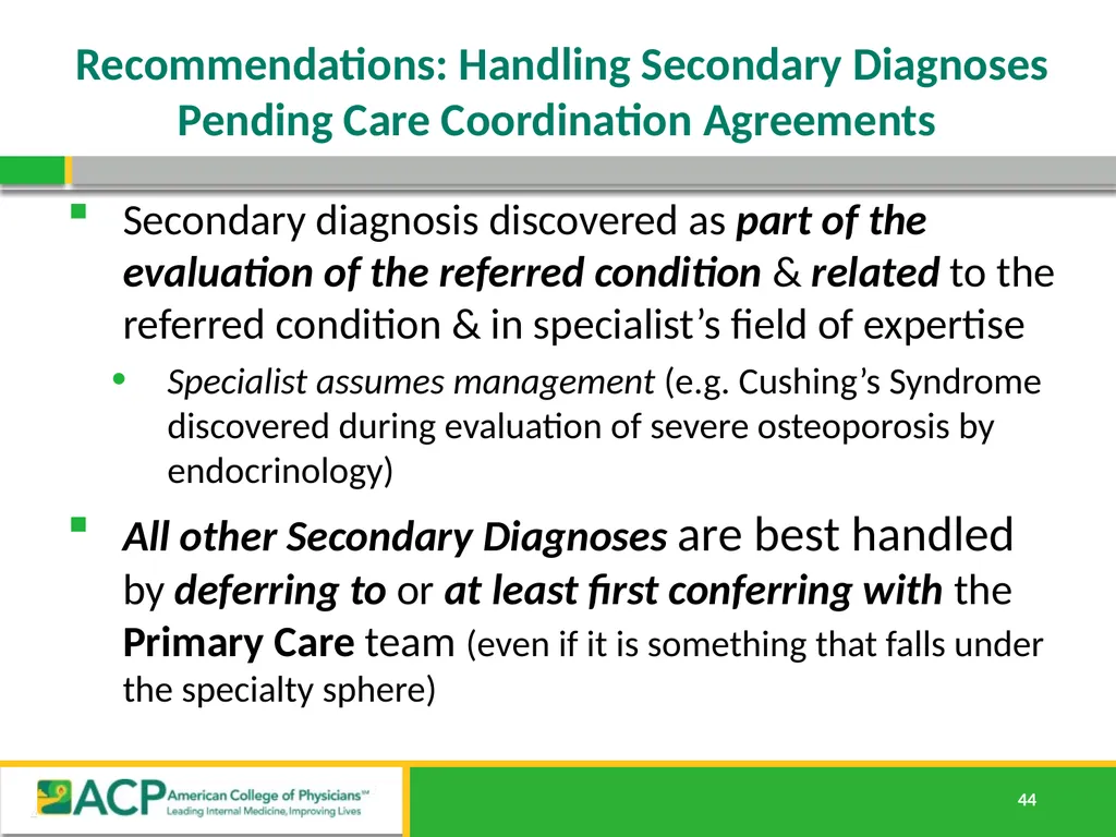 Connecting Care Ensuring Quality Referrals and - slide 44 of 52