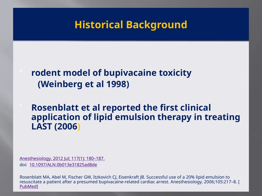 Local Anesthesia Systemic Toxicity LA(S)T - slide 5 of 27