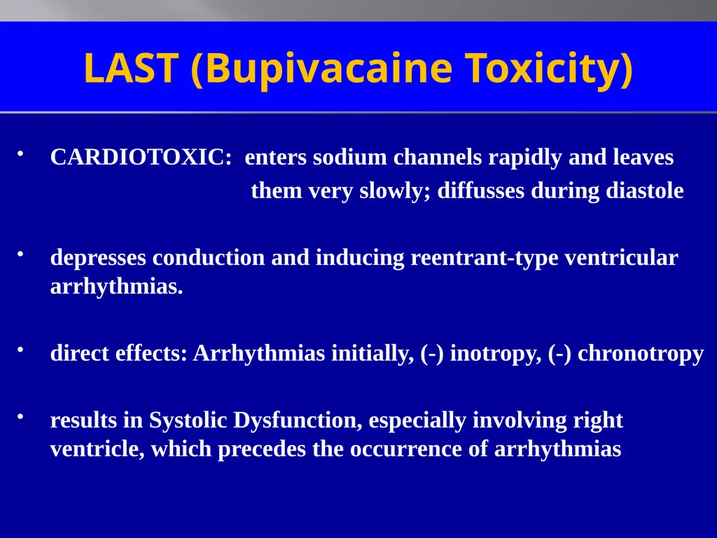 Local Anesthesia Systemic Toxicity LA(S)T - slide 8 of 27