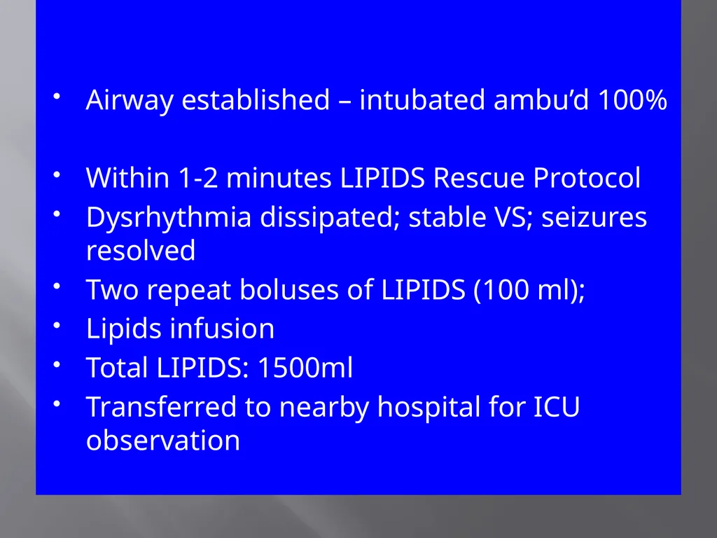 Local Anesthesia Systemic Toxicity LA(S)T - slide 22 of 27