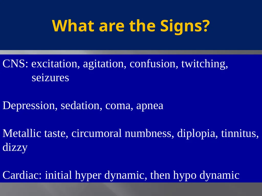 Local Anesthesia Systemic Toxicity LA(S)T - slide 9 of 27