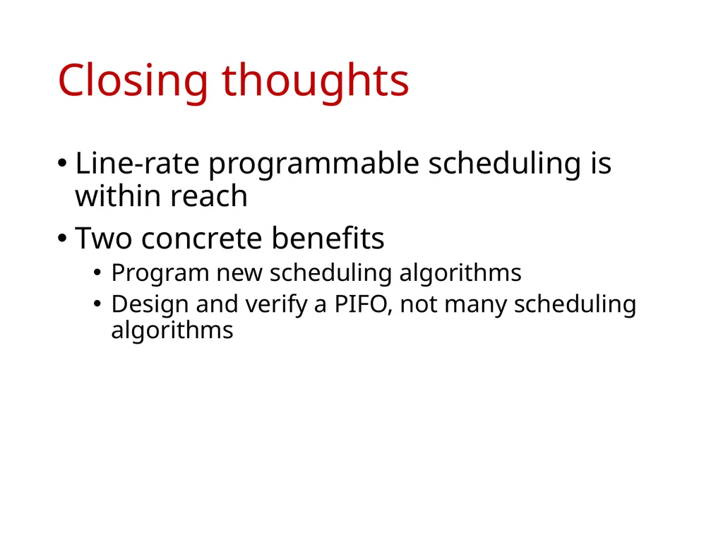 Programmable Packet Scheduling at Line Rate - slide 13 of 13