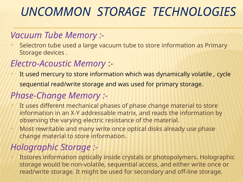 Storage technologies BY: SHIVENDRA GAURAV - slide 17 of 23