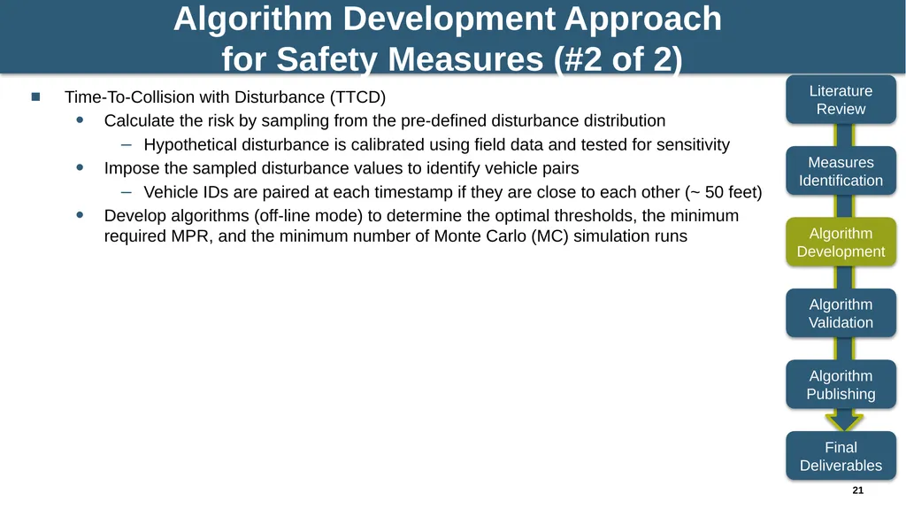NCHRP 03-137: Algorithms to Convert Basic Safety - slide 21 of 31