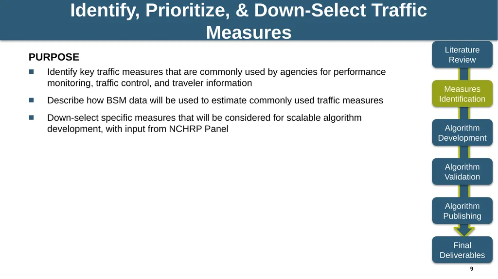 NCHRP 03-137: Algorithms to Convert Basic Safety - slide 9 of 31