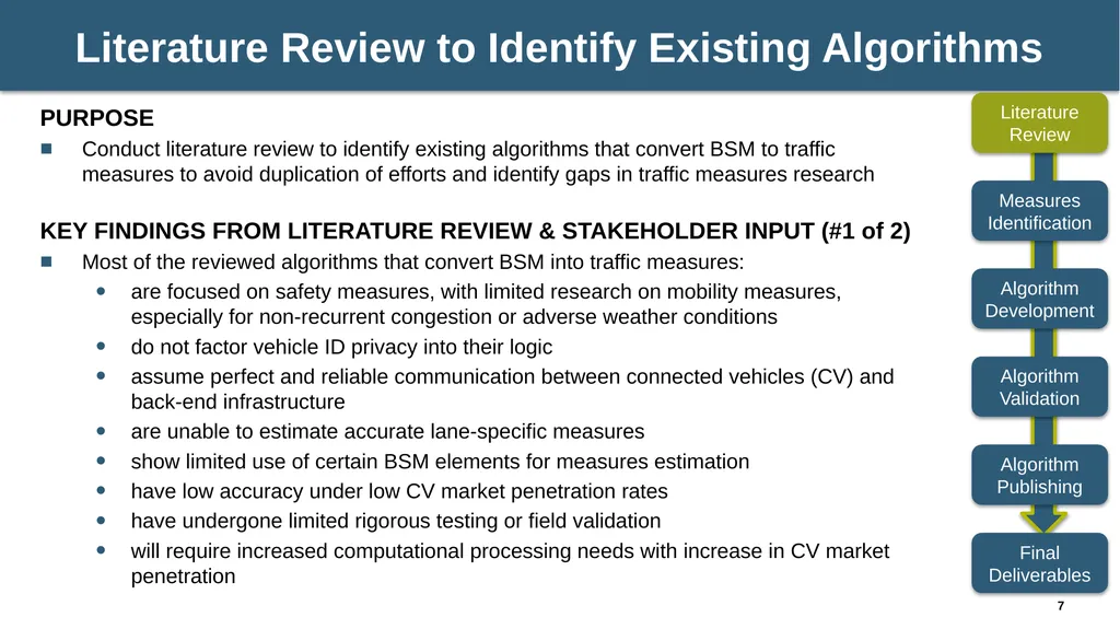 NCHRP 03-137: Algorithms to Convert Basic Safety - slide 7 of 31