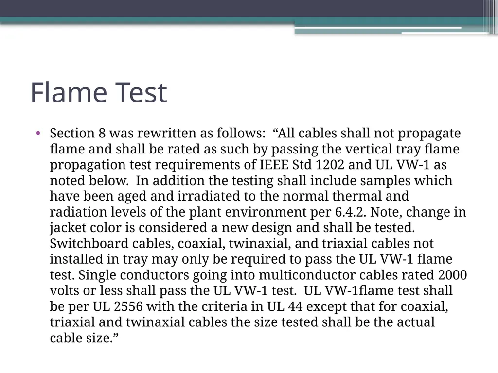 IEEE 383 Standard for Qualifying Electric Cables - slide 18 of 22