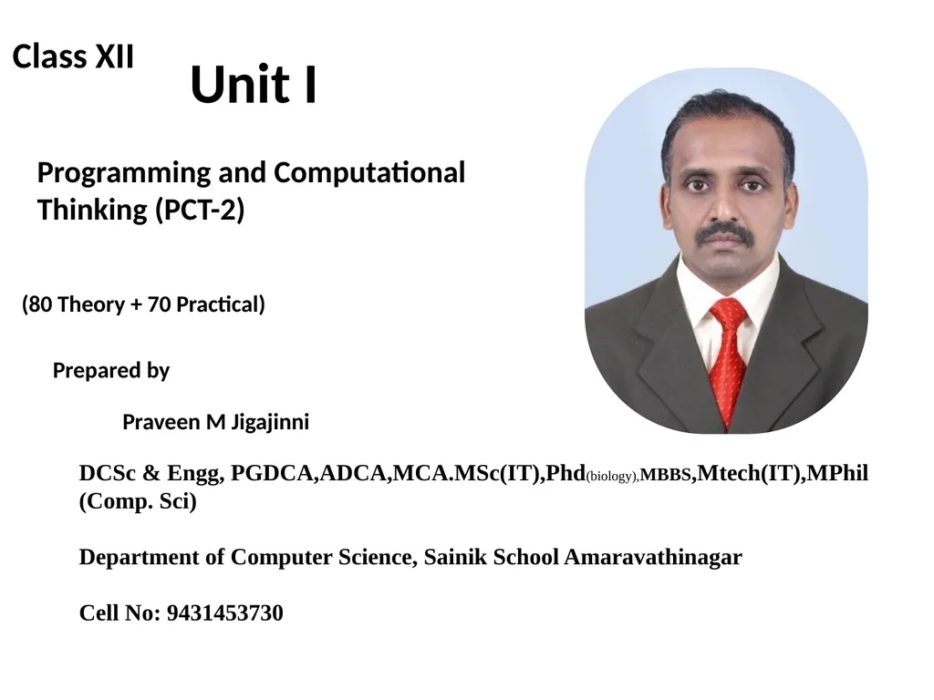 CHAPTER - XI COMPUTER NETWORKS I Class XII Unit I - slide 2 of 115