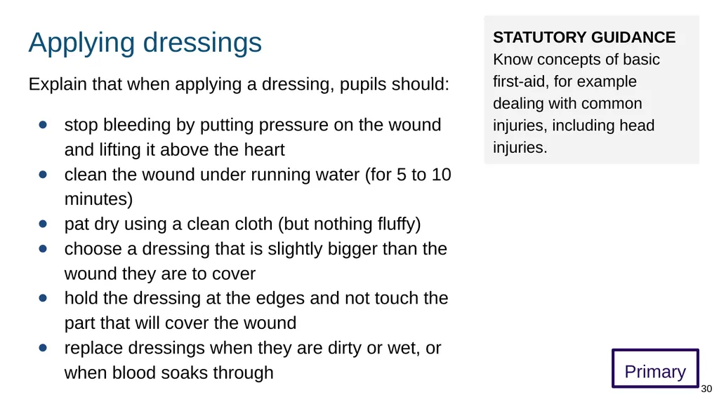 Teaching basic first aid ADAPT THIS FOR YOUR OWN - slide 30 of 104