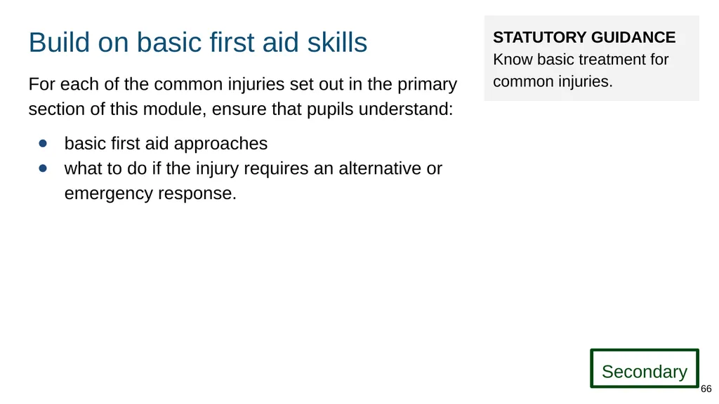 Teaching basic first aid ADAPT THIS FOR YOUR OWN - slide 66 of 104