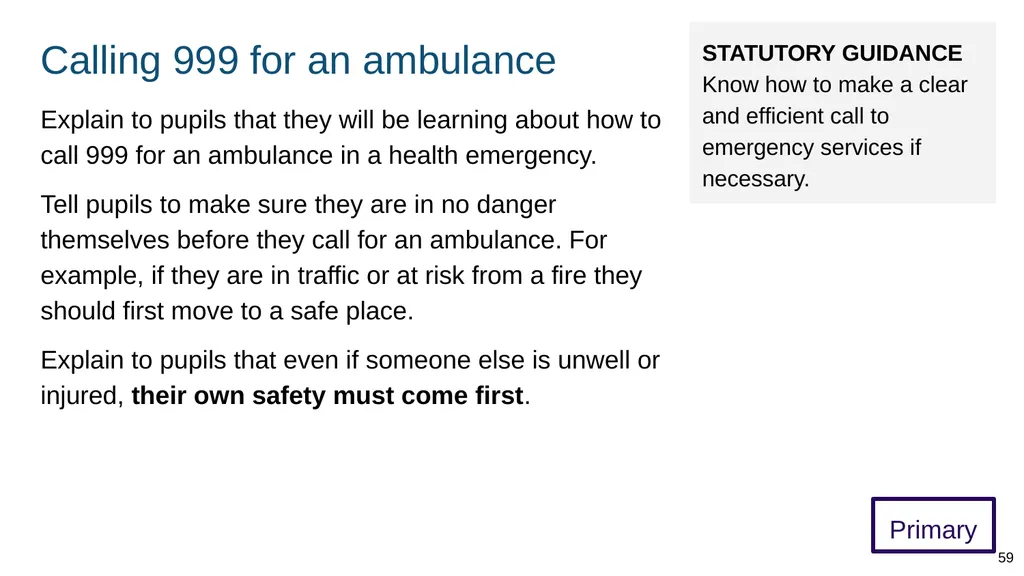 Teaching basic first aid ADAPT THIS FOR YOUR OWN - slide 59 of 104