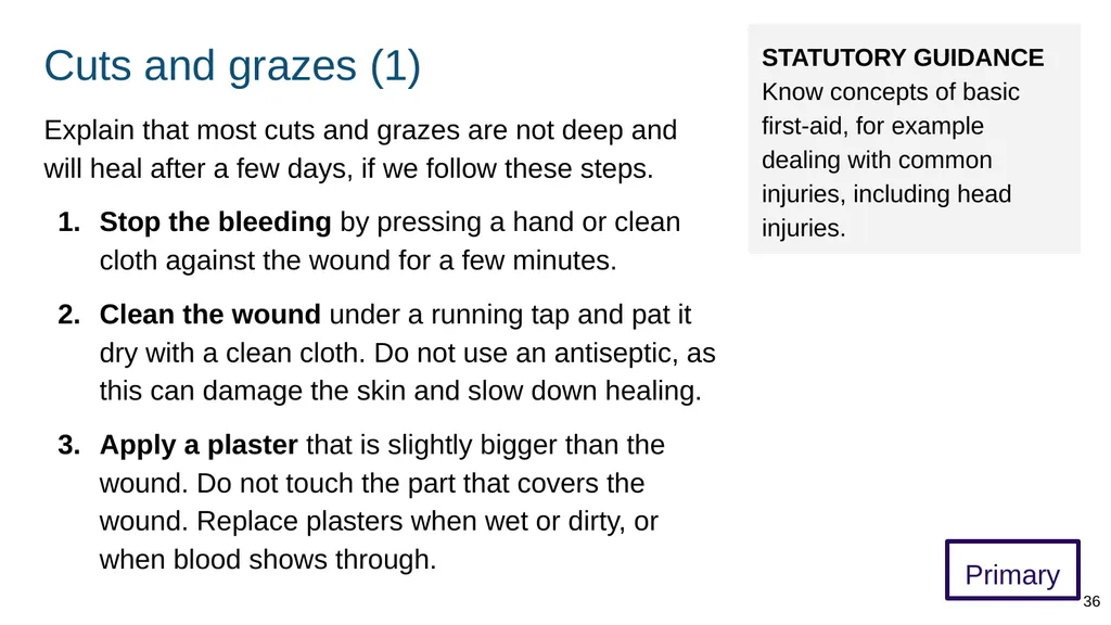 Teaching basic first aid ADAPT THIS FOR YOUR OWN - slide 36 of 104