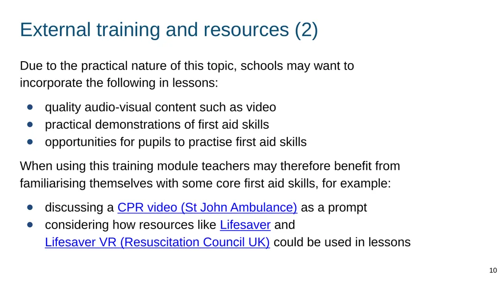 Teaching basic first aid ADAPT THIS FOR YOUR OWN - slide 10 of 104