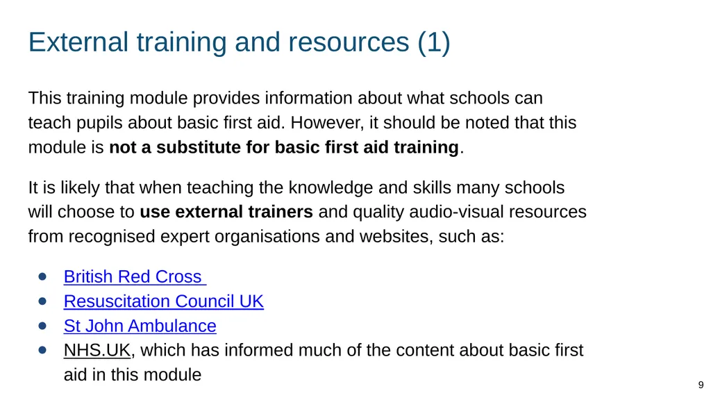 Teaching basic first aid ADAPT THIS FOR YOUR OWN - slide 9 of 104