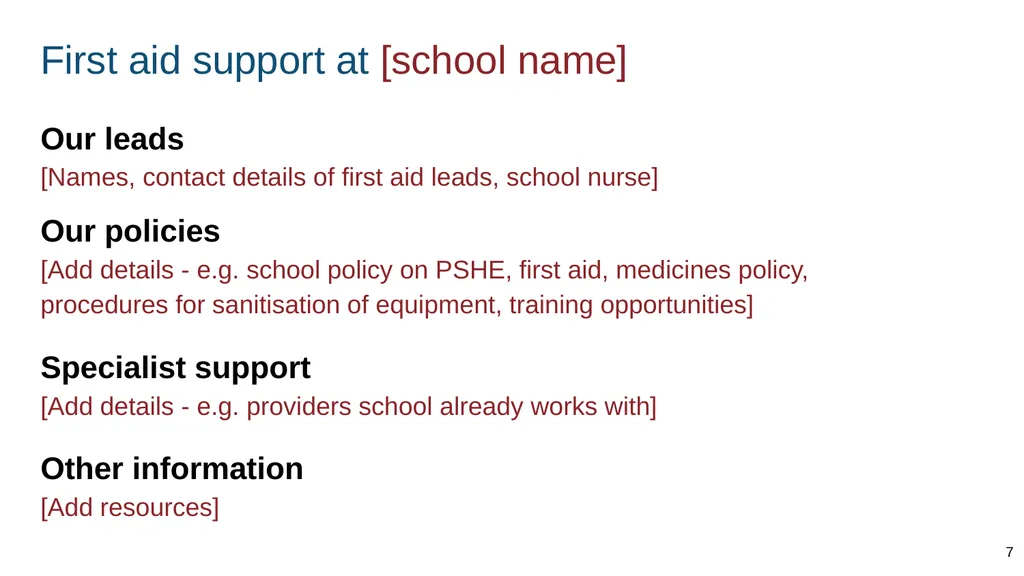 Teaching basic first aid ADAPT THIS FOR YOUR OWN - slide 7 of 104