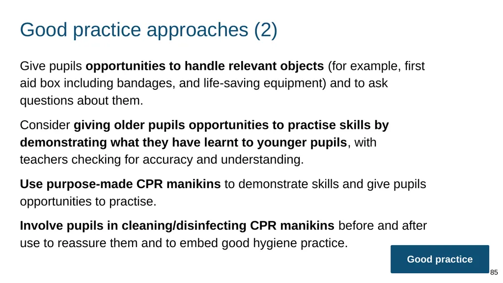 Teaching basic first aid ADAPT THIS FOR YOUR OWN - slide 85 of 104