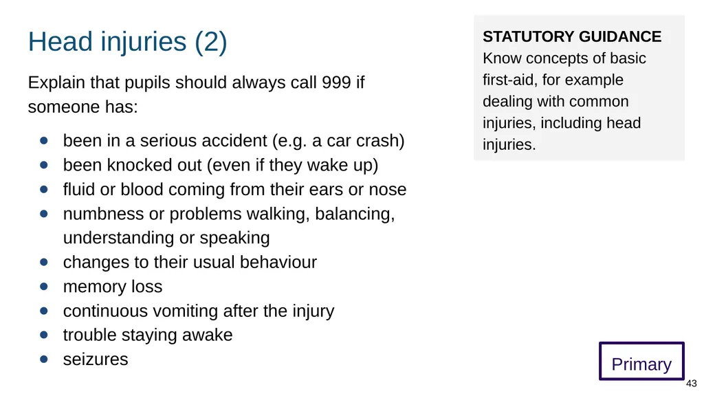 Teaching basic first aid ADAPT THIS FOR YOUR OWN - slide 43 of 104