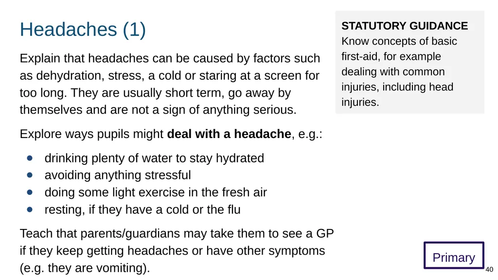 Teaching basic first aid ADAPT THIS FOR YOUR OWN - slide 40 of 104