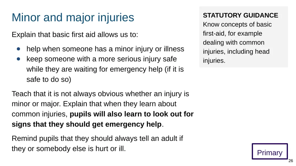 Teaching basic first aid ADAPT THIS FOR YOUR OWN - slide 26 of 104