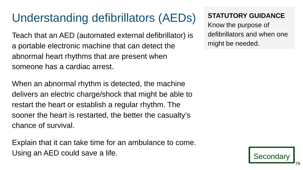Teaching basic first aid ADAPT THIS FOR YOUR OWN - slide 79 of 104